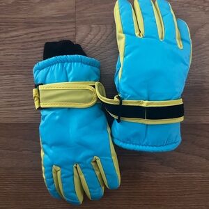 Vibrant Blue and Yellow Kids Mittens